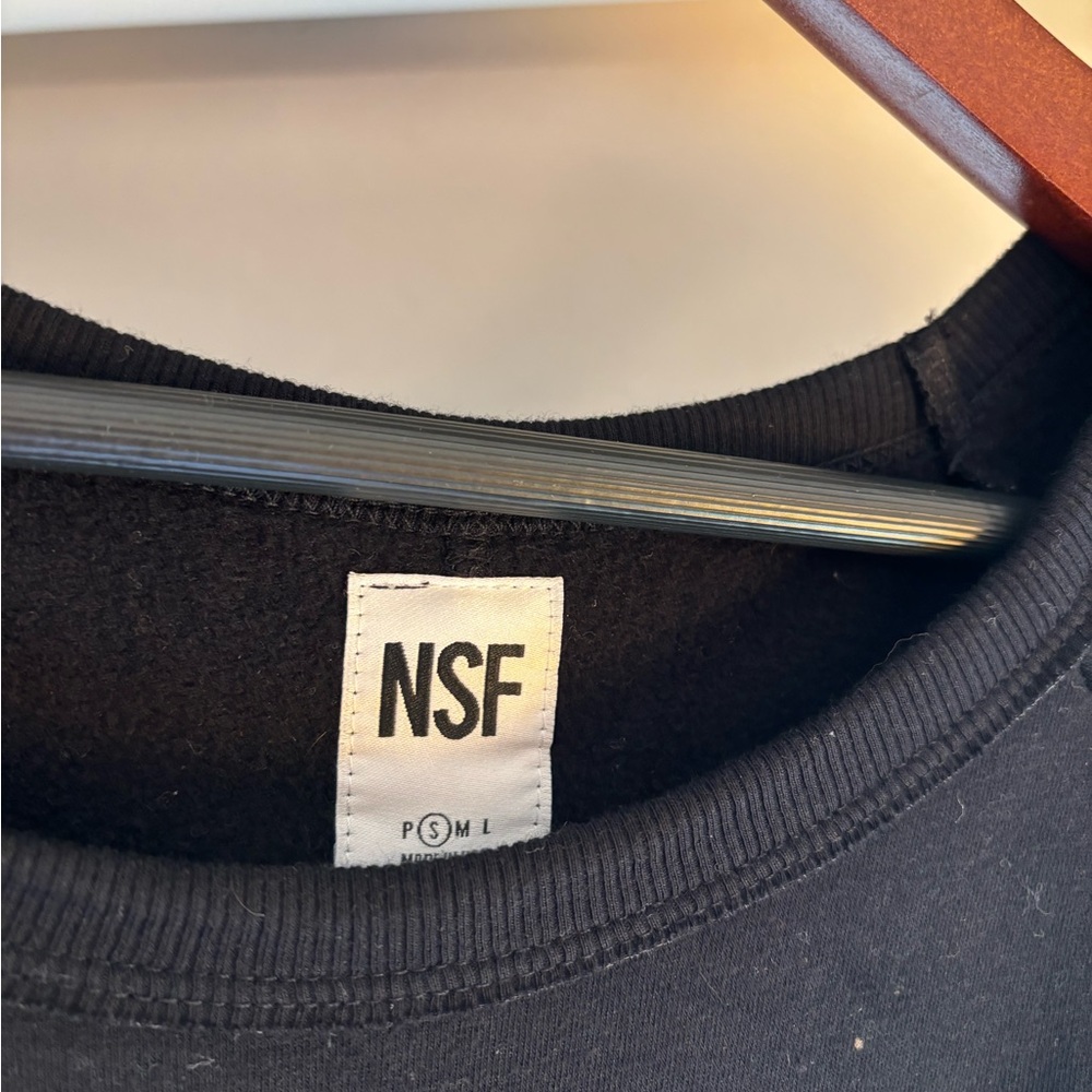 NSF Black Ribbed Crewneck Sweatshirt dress